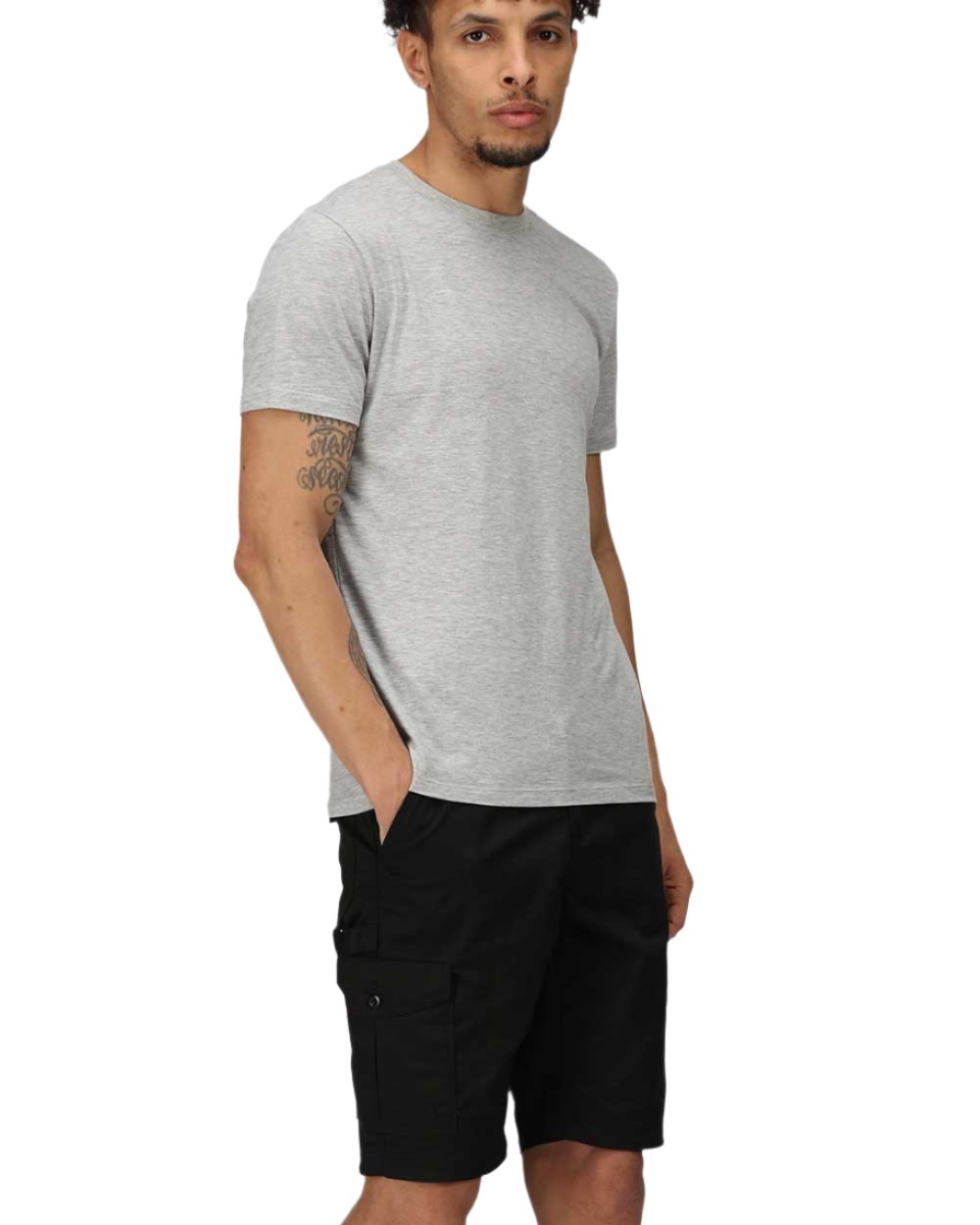 Black coloured Regatta Pro Cargo Shorts on white background