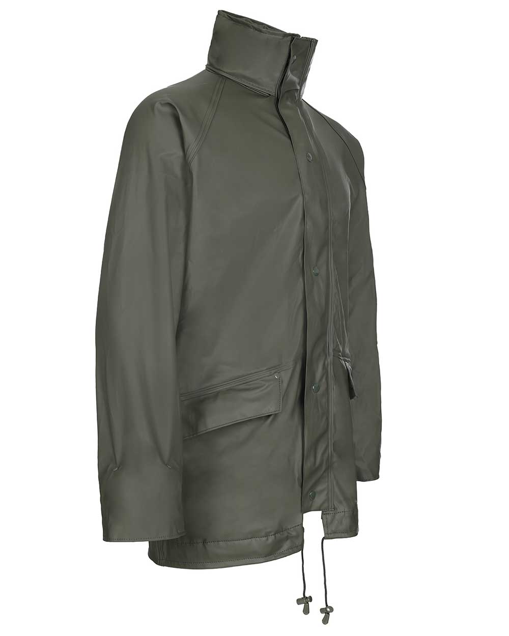 Left side view Fort Airflex Fortex Breathable Waterproof Jacket in Olive 