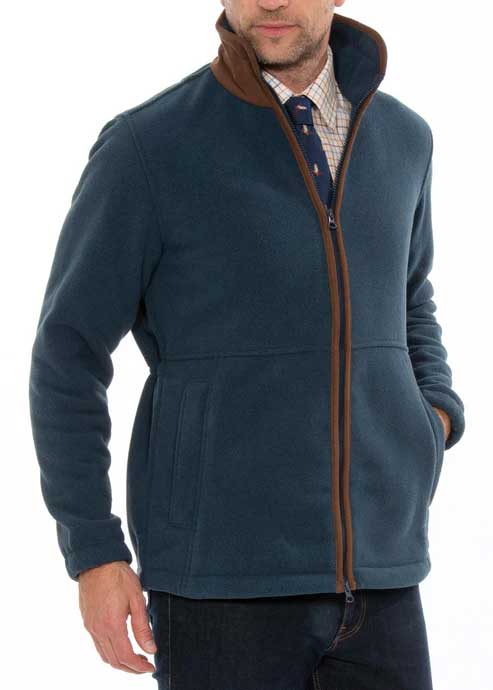 Alan Paine Aylsham Mens Fleece Jacket in Blue Steel 