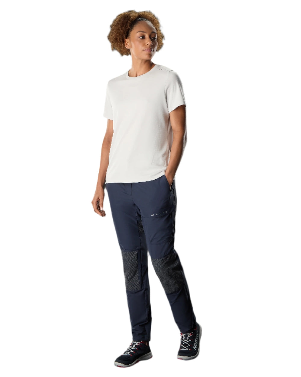 True Navy Coloured Musto Womens Evo Performance Stretch Trouser on White Background