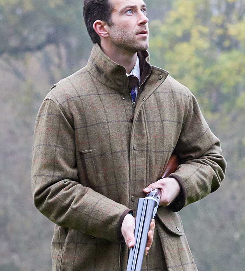 Tweed shooting clothing UK at hollands country clothing