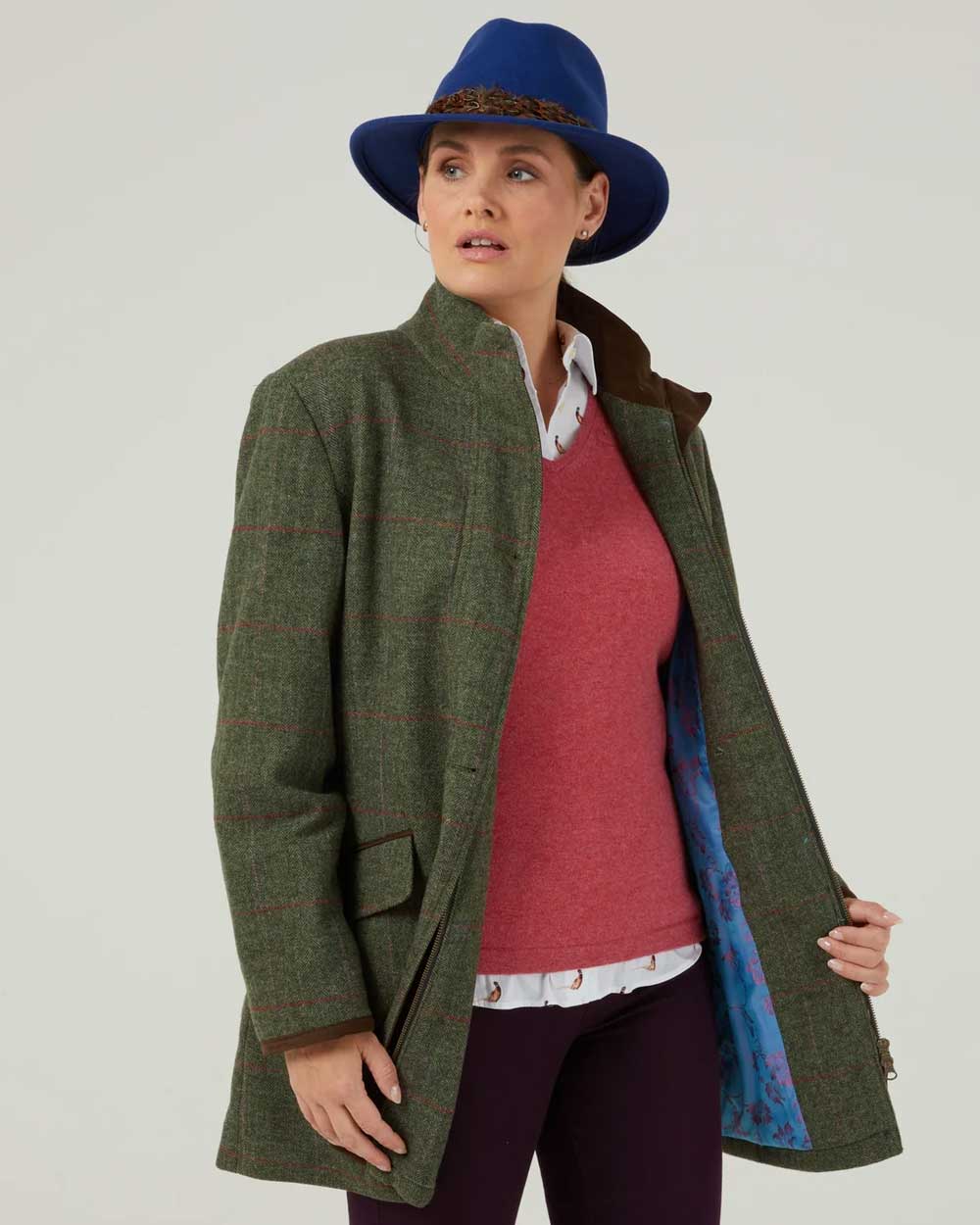 Alan Paine Combrook Ladies Tweed Field Jacket in Heath