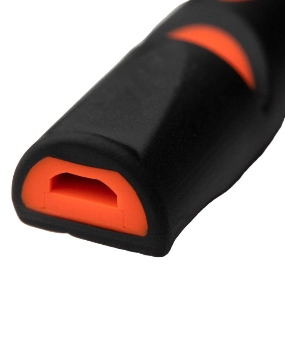 Black On Day Glow Orange Coloured Acme 210.5 Alpha Dog Whistle on white background