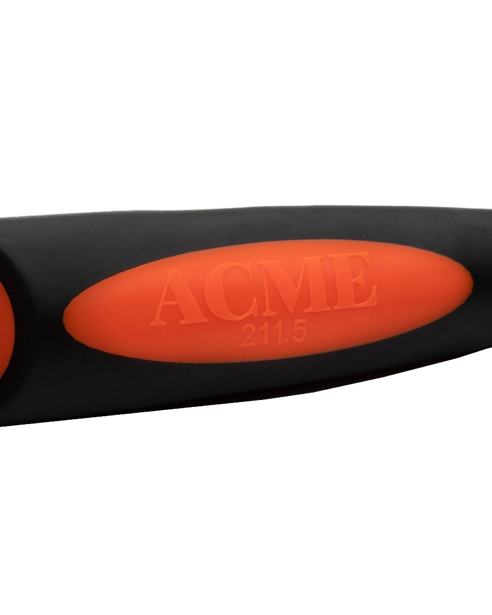 Black on Day Glow Orange Coloured Acme 211.5 Alpha Dog Whistle on white background