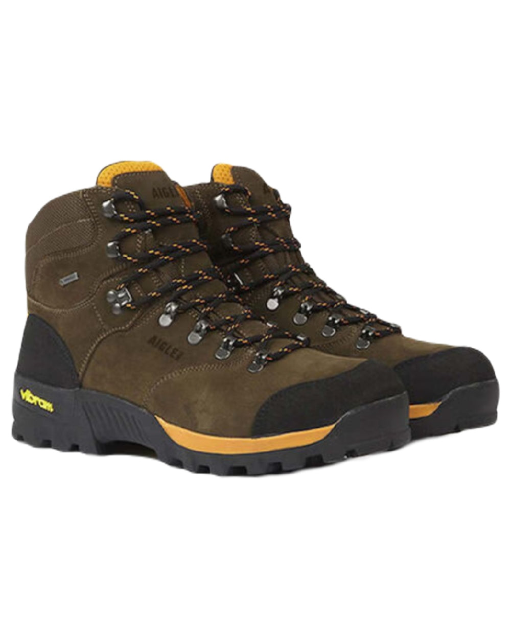 Sepia coloured Aigle Altavio Gore-Tex Boots on white background