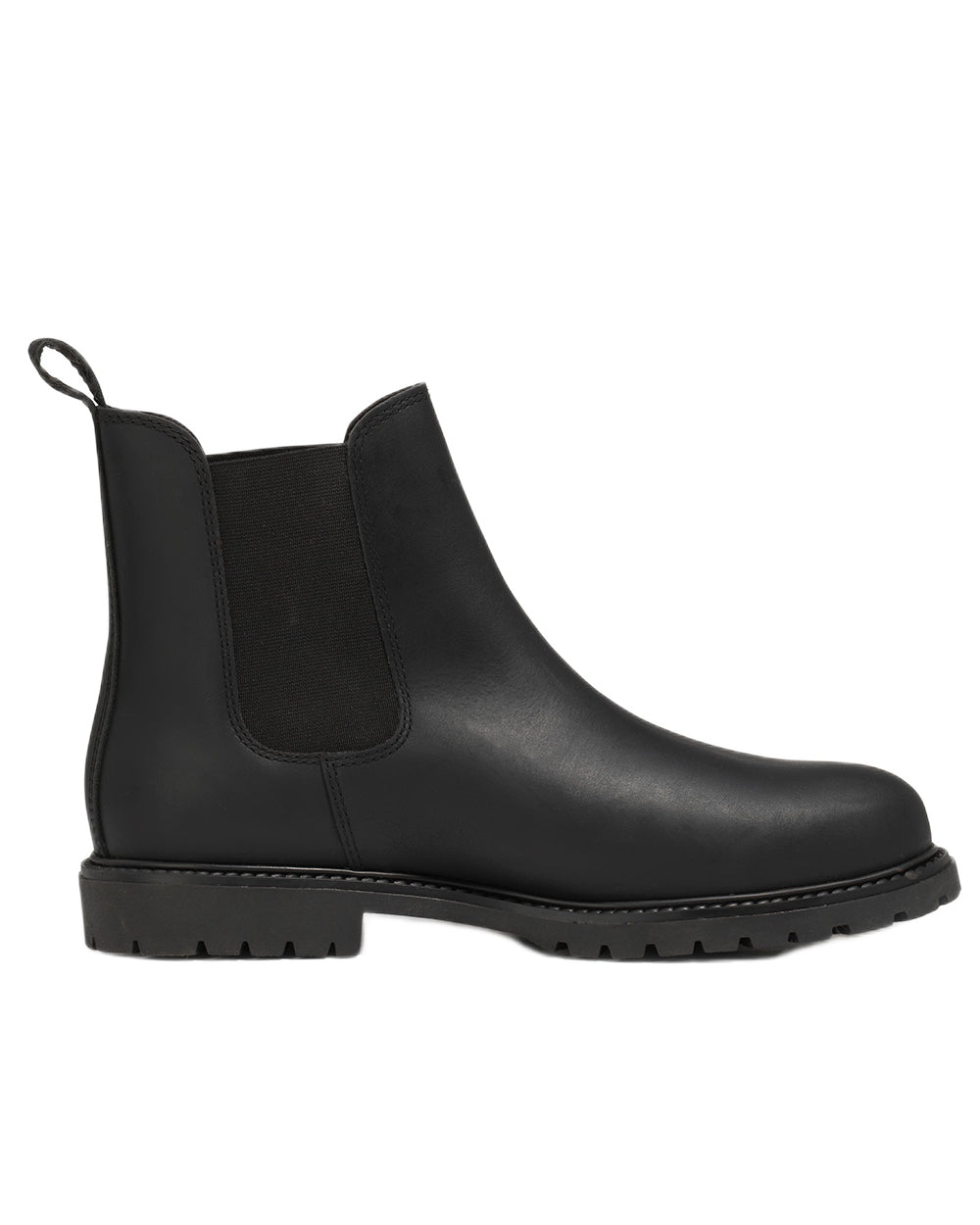 Noir coloured Aigle Eperon Leather Chelsea Boots on white background