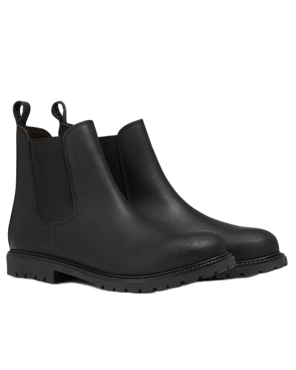 Noir coloured Aigle Eperon Leather Chelsea Boots on white background