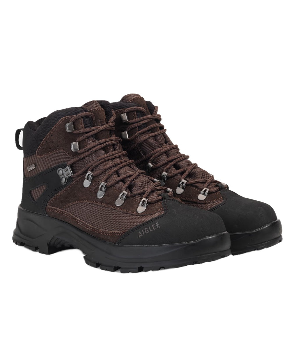 Dark Brown coloured Aigle Huntshaw 2 MTD Boots on white background