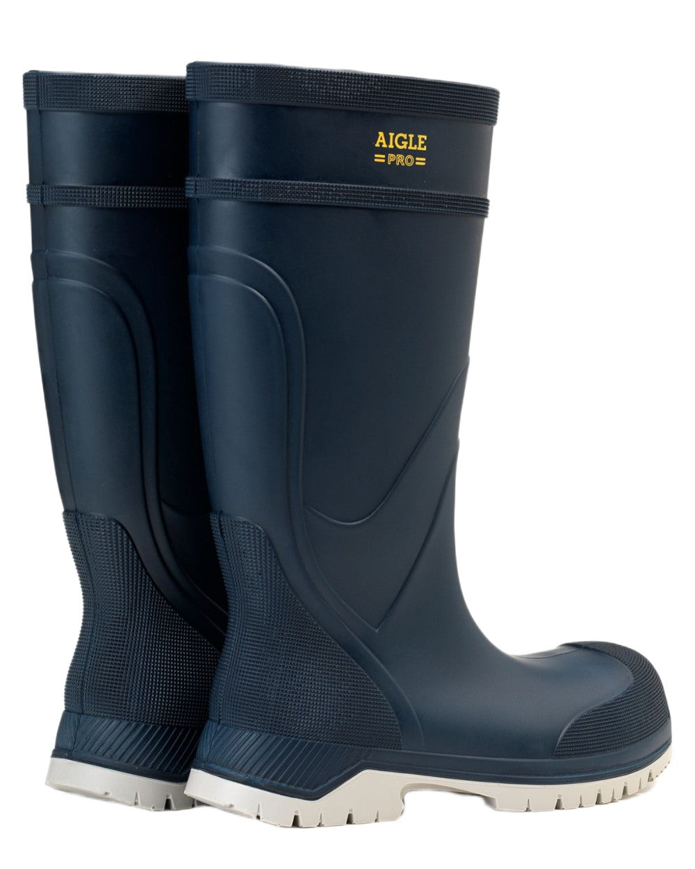 Artic coloured Aigle Mens Arvalt S5 Safety Wellingtons on white background