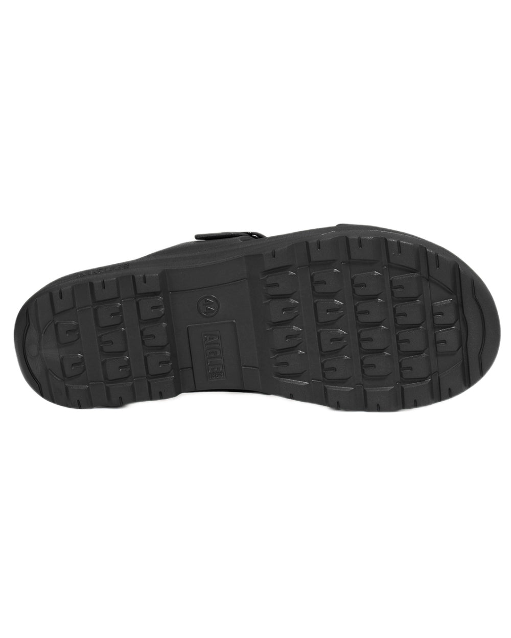 Noir coloured Aigle Mens Corlay Ultra Light Clogs on white background
