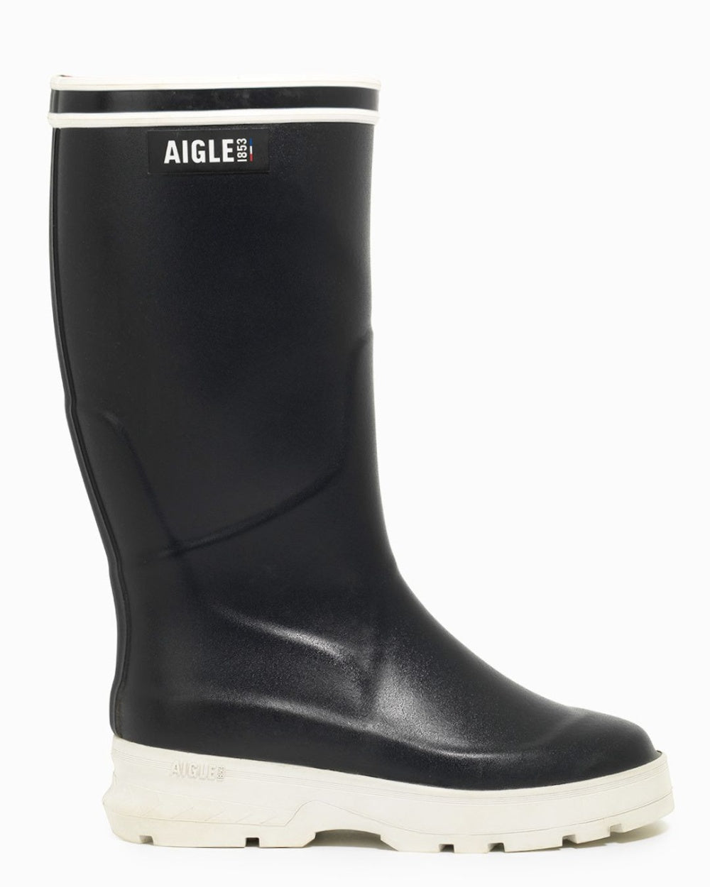 Nuit coloured Aigle Mens Navira Wellingtons on white background