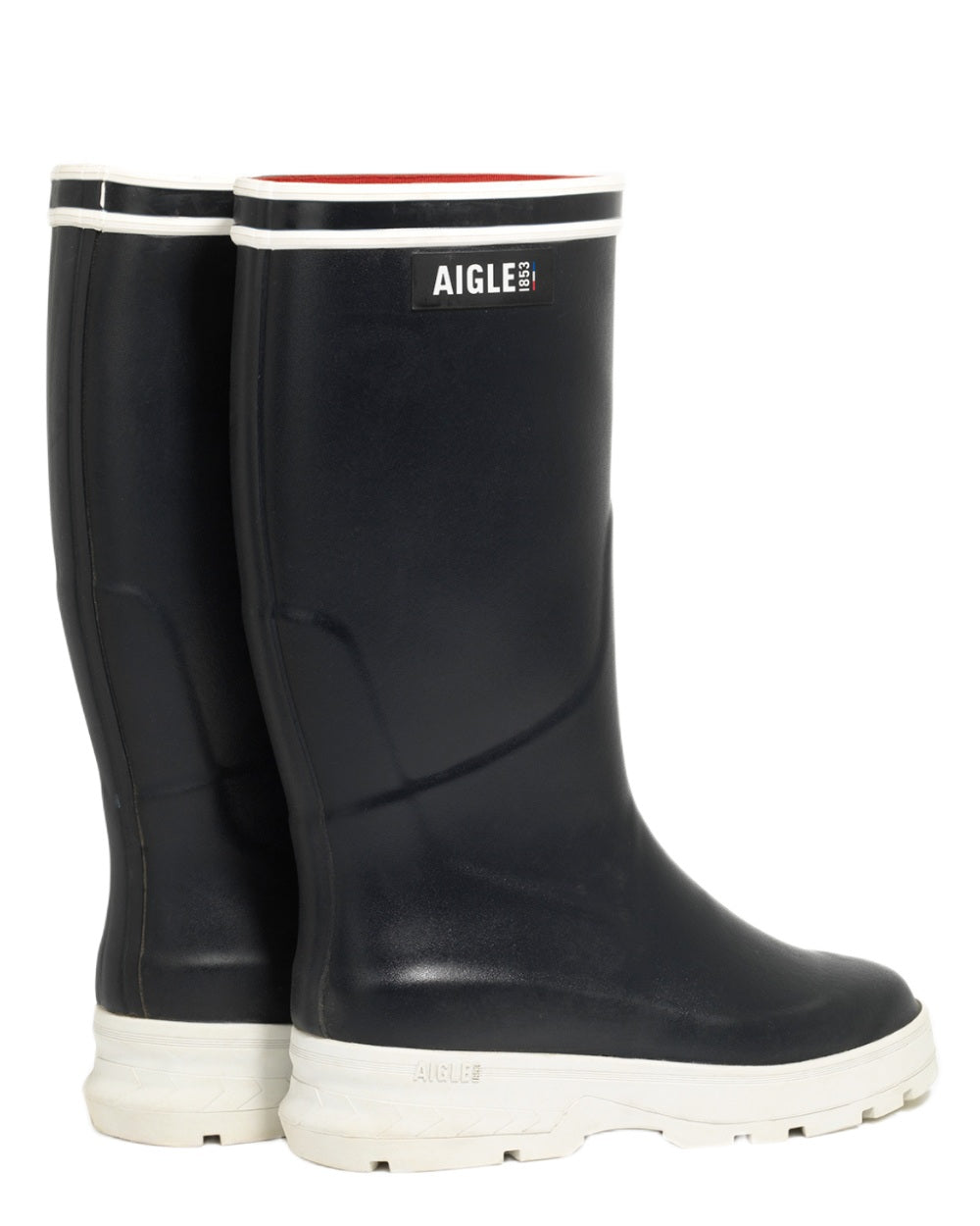 Nuit coloured Aigle Mens Navira Wellingtons on white background