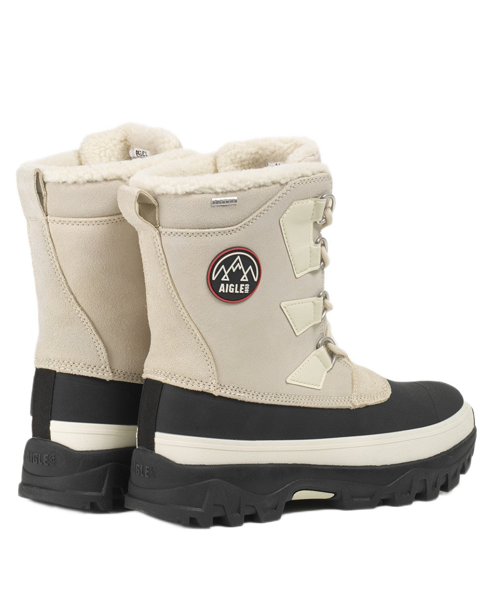 Sable coloured Aigle Mens Snow Boots on white background