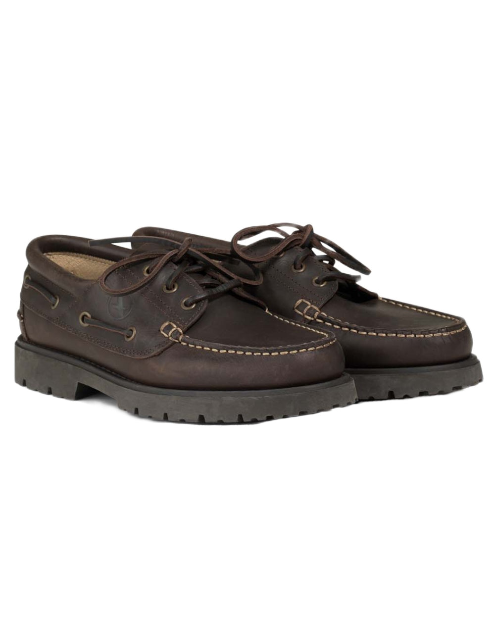 Maroon Fonce coloured Aigle Mens Tarmac Lace-Up Loafer Shoes on white background