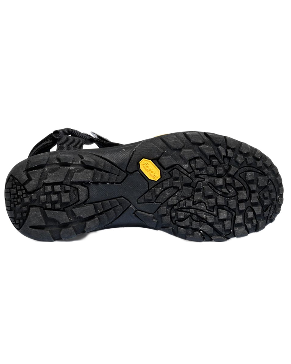 Noir coloured Aigle Mens Trail Sandal With Vibram Outsole on white background