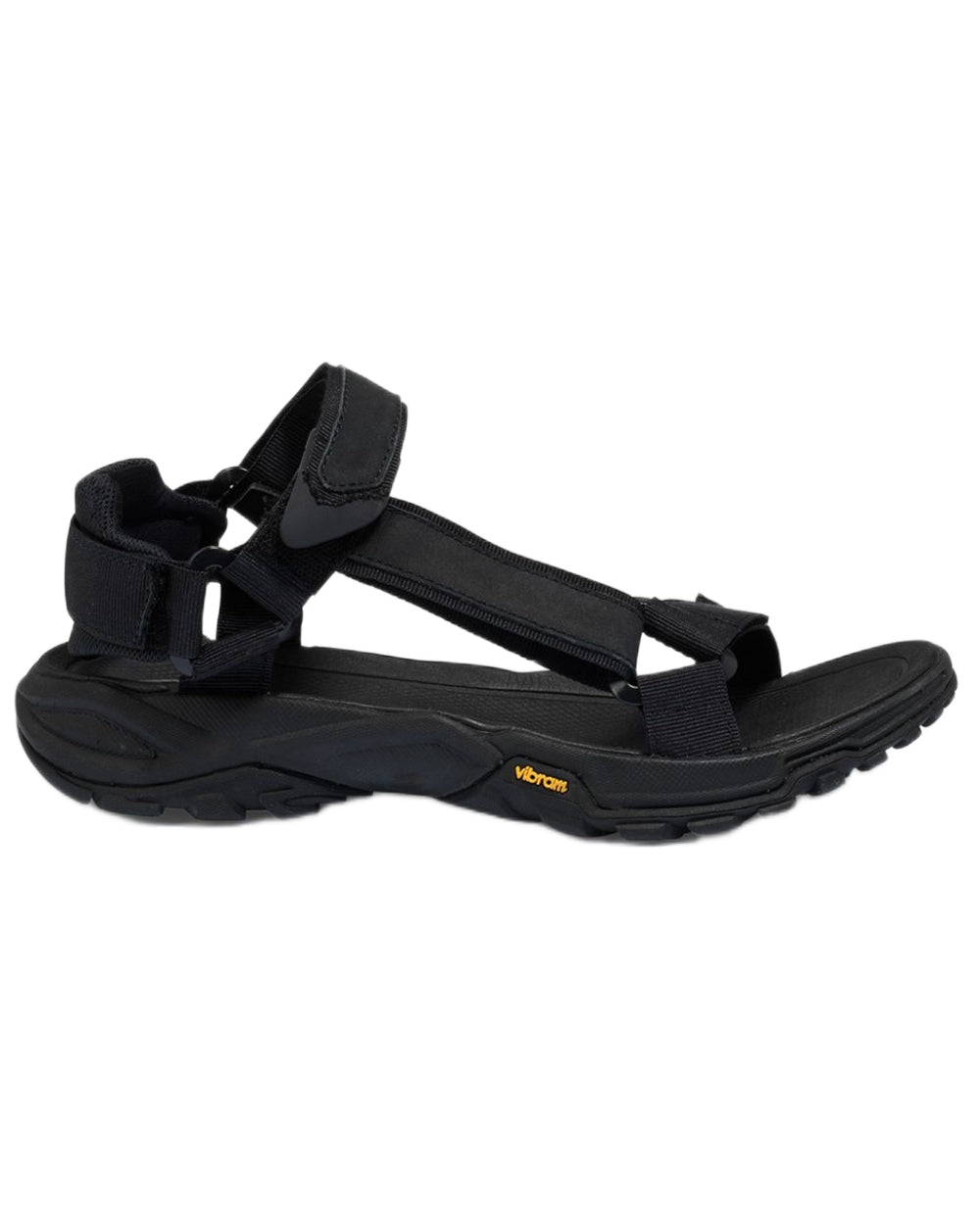 Noir coloured Aigle Mens Trail Sandal With Vibram Outsole on white background
