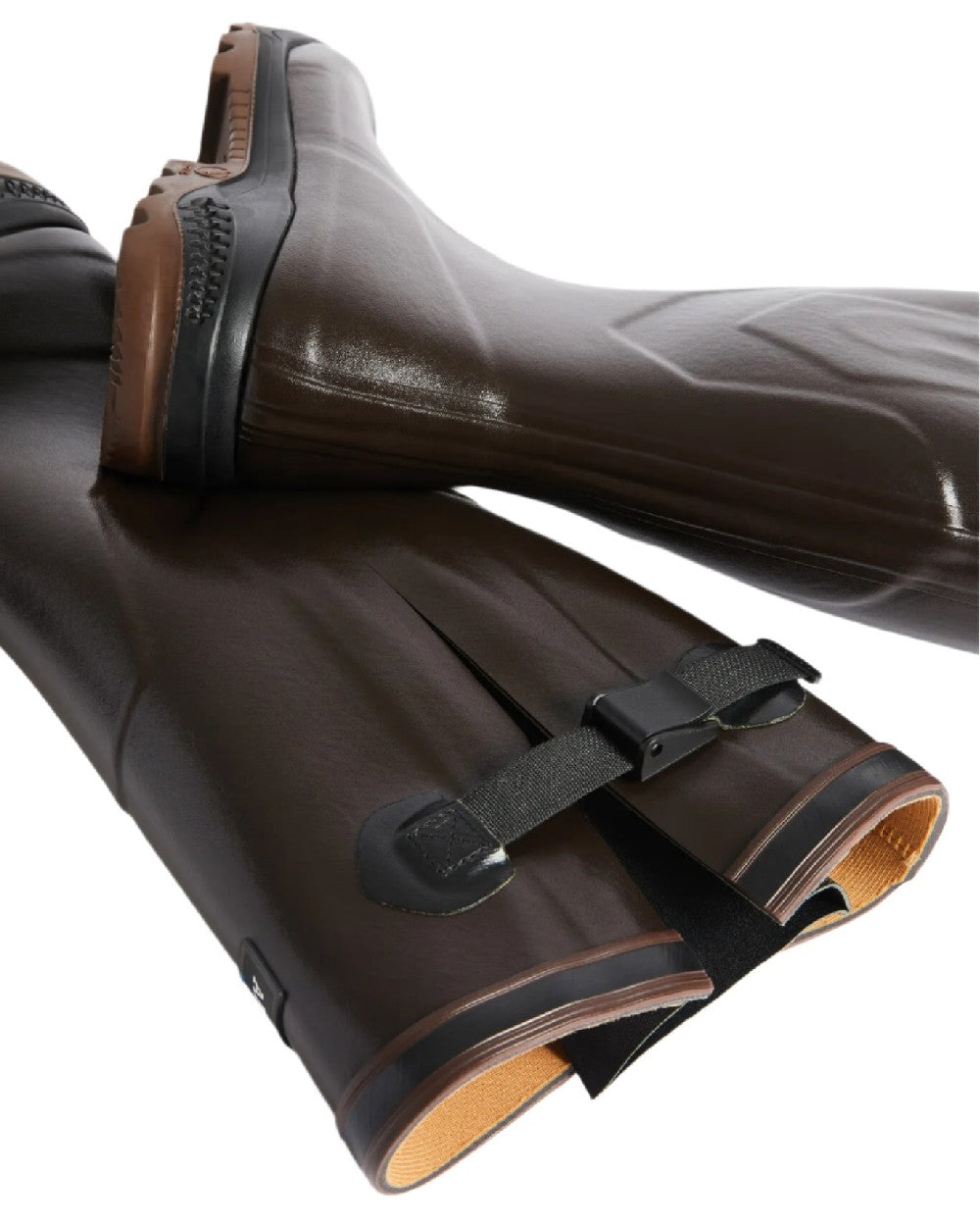 Brun coloured Aigle Parcours 2 Vario Wellington Boots on white background