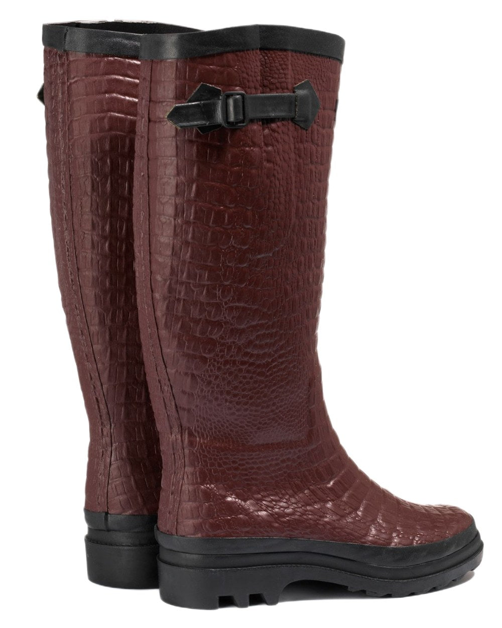 Sureau coloured Aigle Womens Aiglentine 2 Crocodile Style Boots on white background