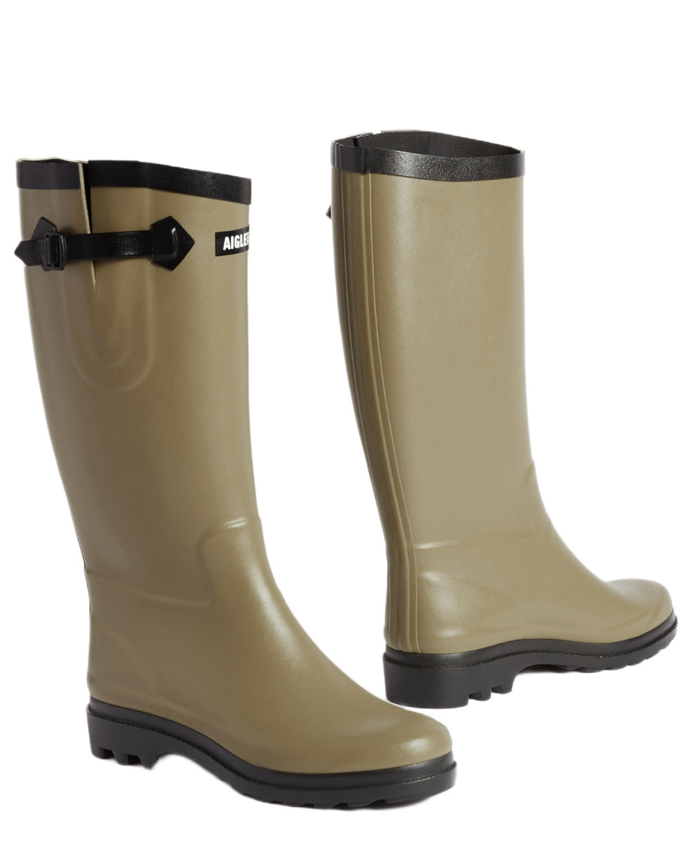 Souris coloured Aigle Womens Aiglentine 2 Wellingtons on white background