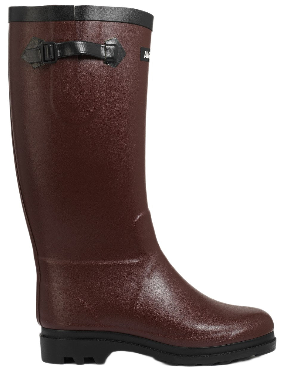 Sureau coloured Aigle Womens Aiglentine Fur Lined Wellingtons on white background