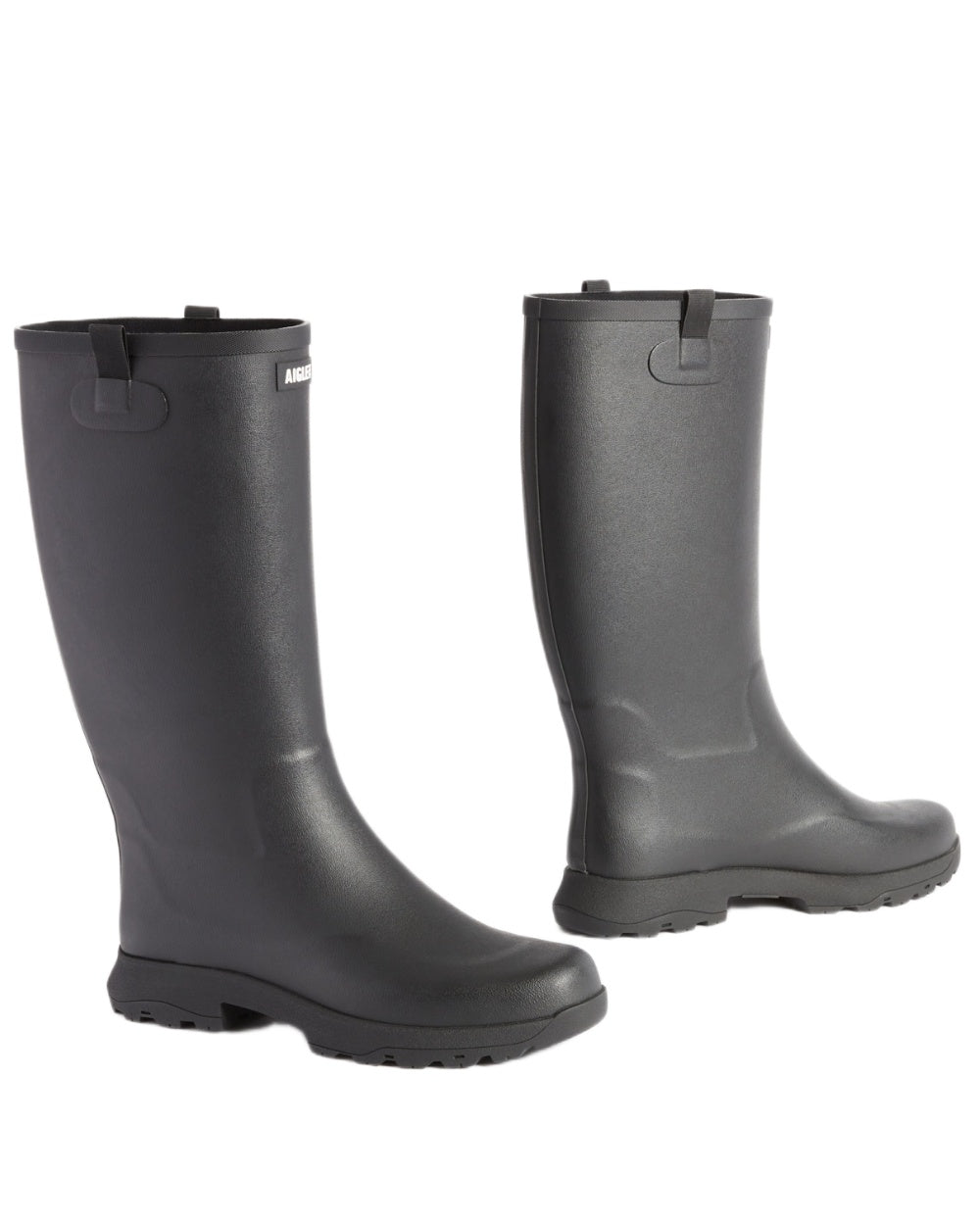 Black coloured Aigle Womens Alya High Leisure Boots on white background