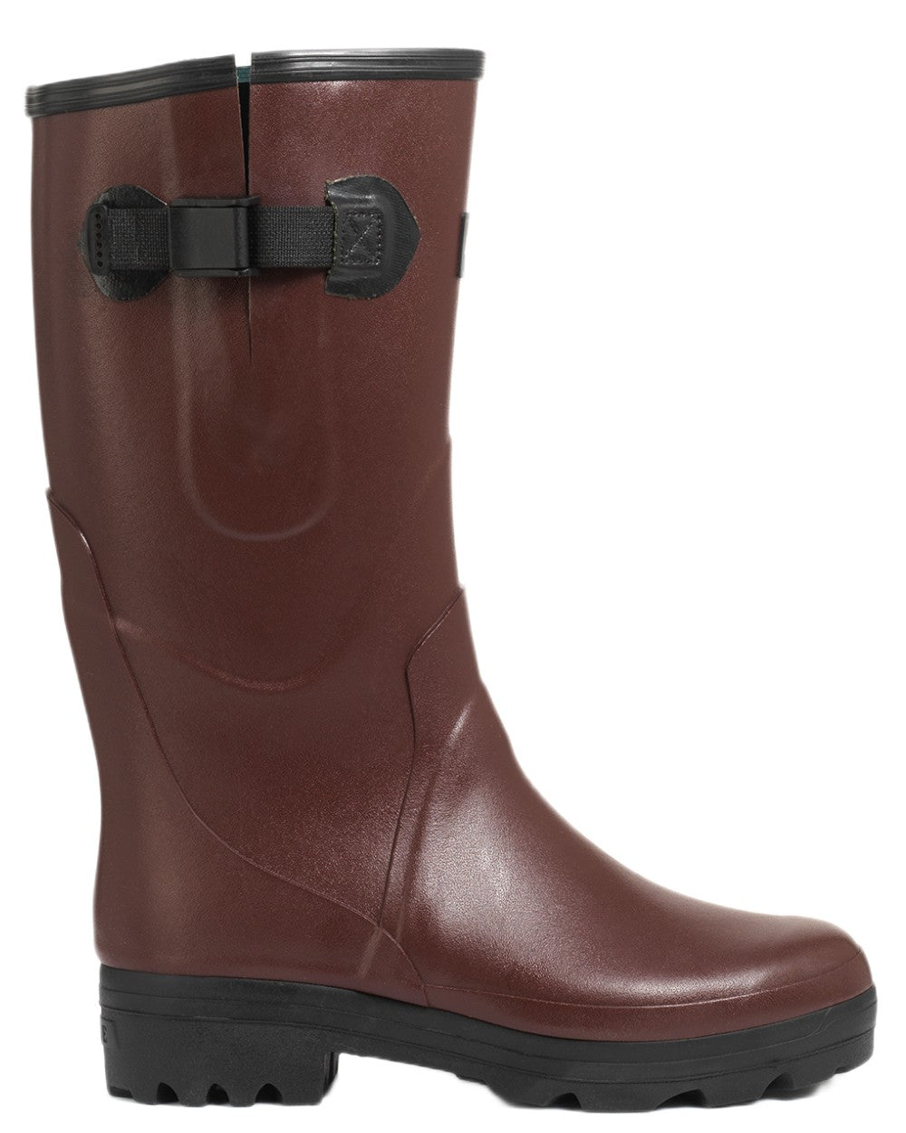 Sureau coloured Aigle Womens Chambord Var Wellingtons on white background