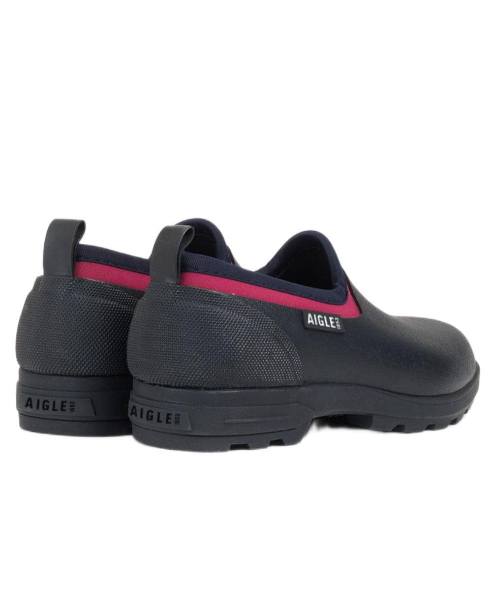 Marine coloured Aigle Womens Dual-Material Closed Clogs on white background