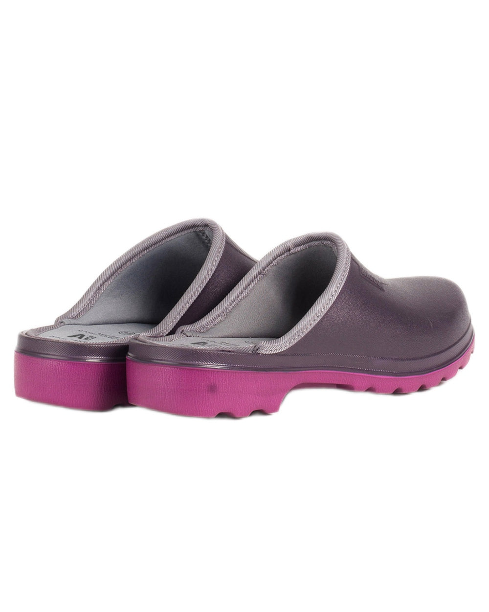 Aubergine Dahila coloured Aigle Womens Taden 2 Ultra-Light Clogs on white background