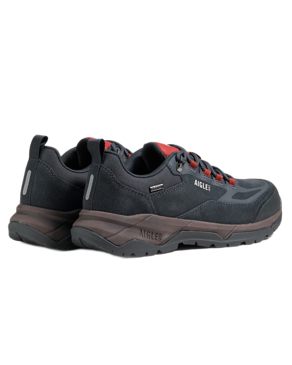 Bronze coloured Aigle Mens Palka Low MTD Ultra Light Hiking Shoes on white background