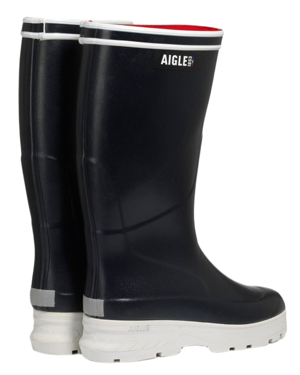 Nuit coloured Aigle Navira Neo Mesh Lined Wellingtons on white background
