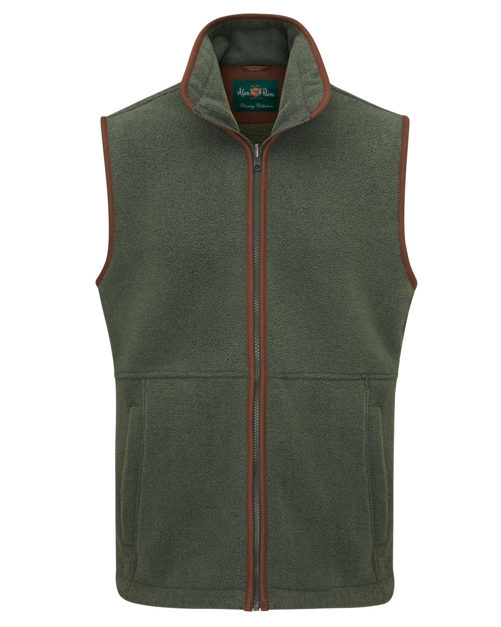 Cedar coloured Alan Paine Aylsham Fleece Gilet on white background