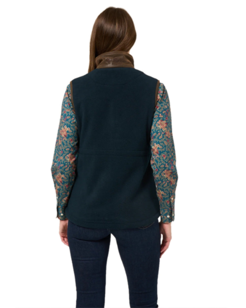 Dark Navy Coloured Alan Paine Aylsham Ladies Fleece Gilet on white background