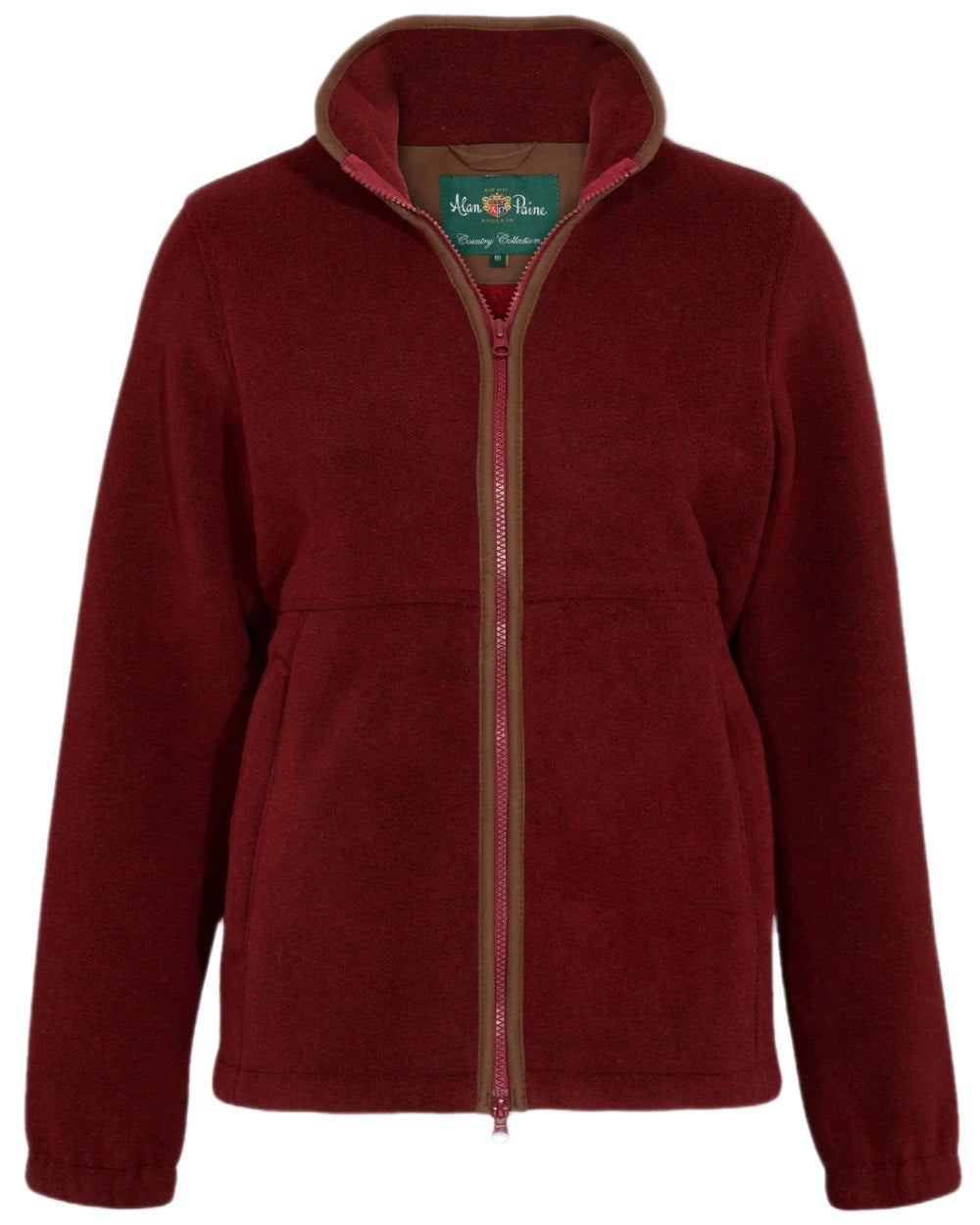 Bloodstone Coloured Alan Paine Aylsham Ladies Fleece Jacket on white background