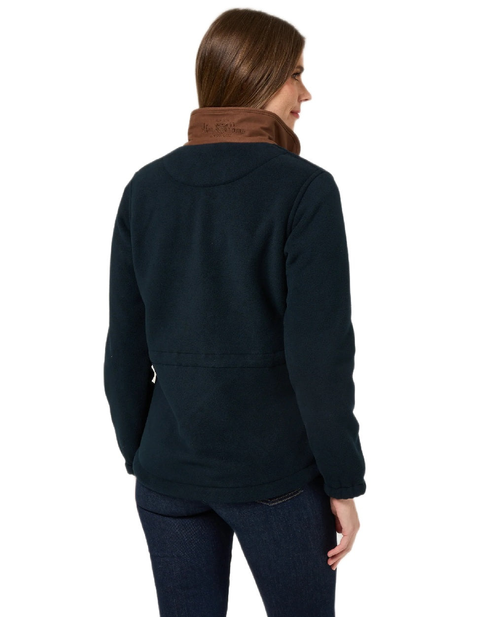 Dark Navy Coloured Alan Paine Aylsham Ladies Fleece Jacket on white background