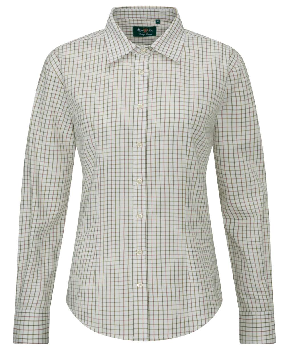 Olive Coloured Alan Paine Bromford Ladies Shirt on white background