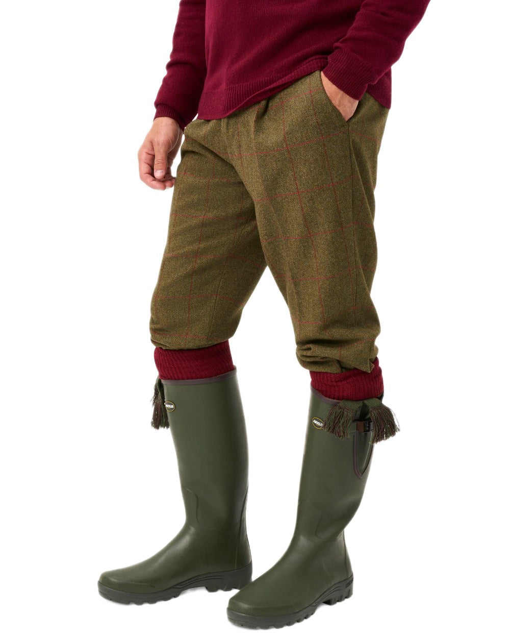 Sage coloured Alan Paine Combrook Breeks on white background