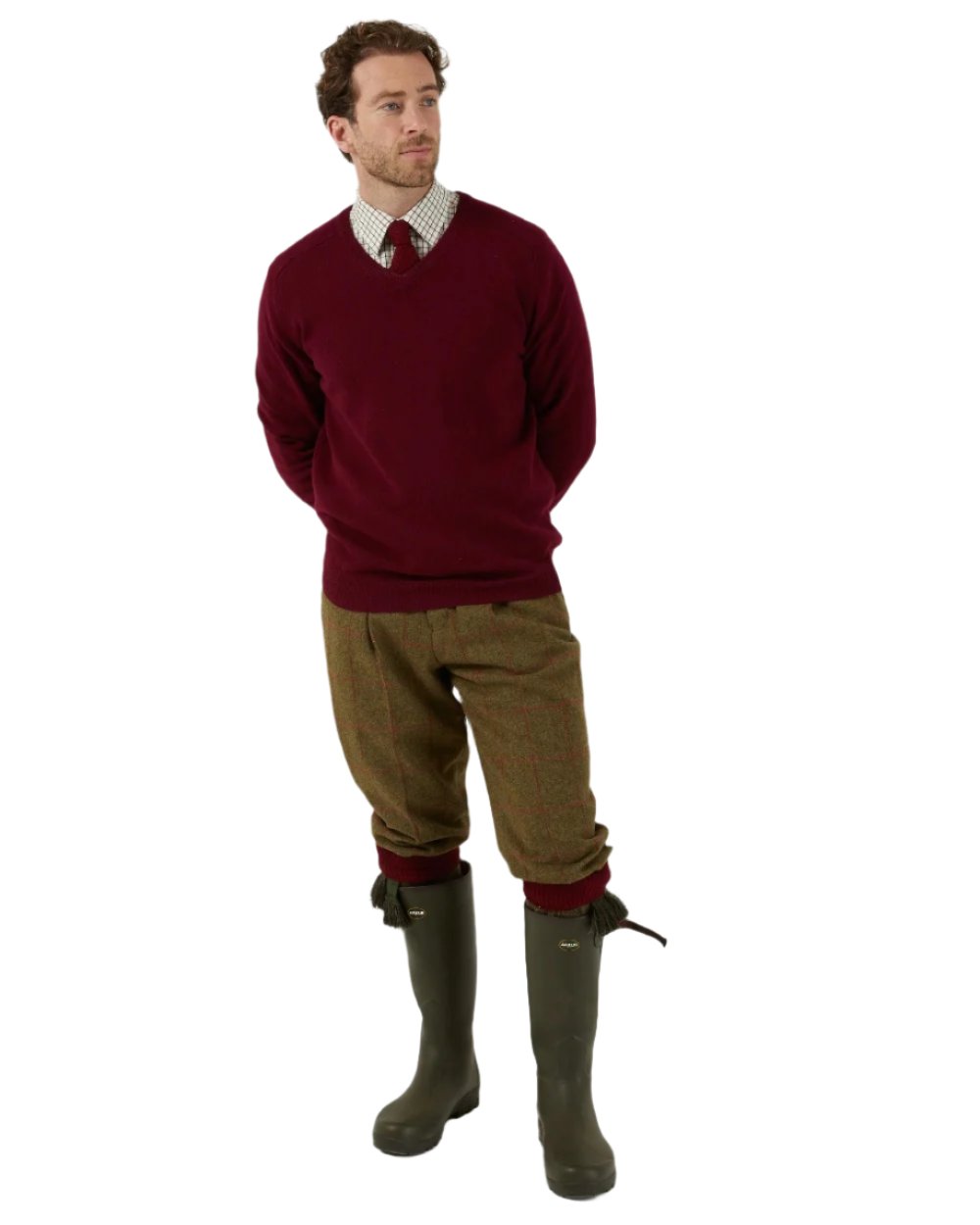 Sage coloured Alan Paine Combrook Breeks on white background