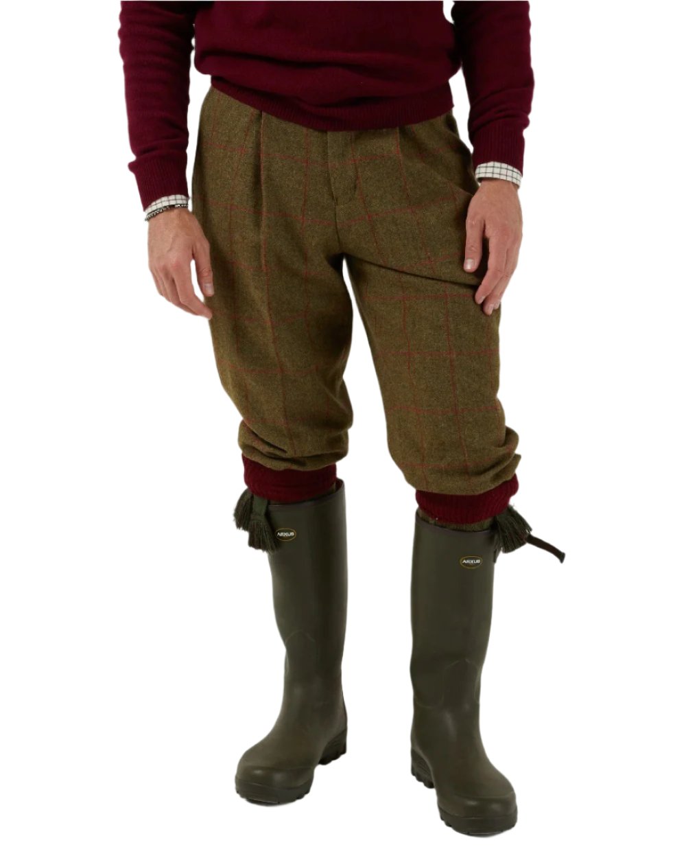 Sage coloured Alan Paine Combrook Breeks on white background