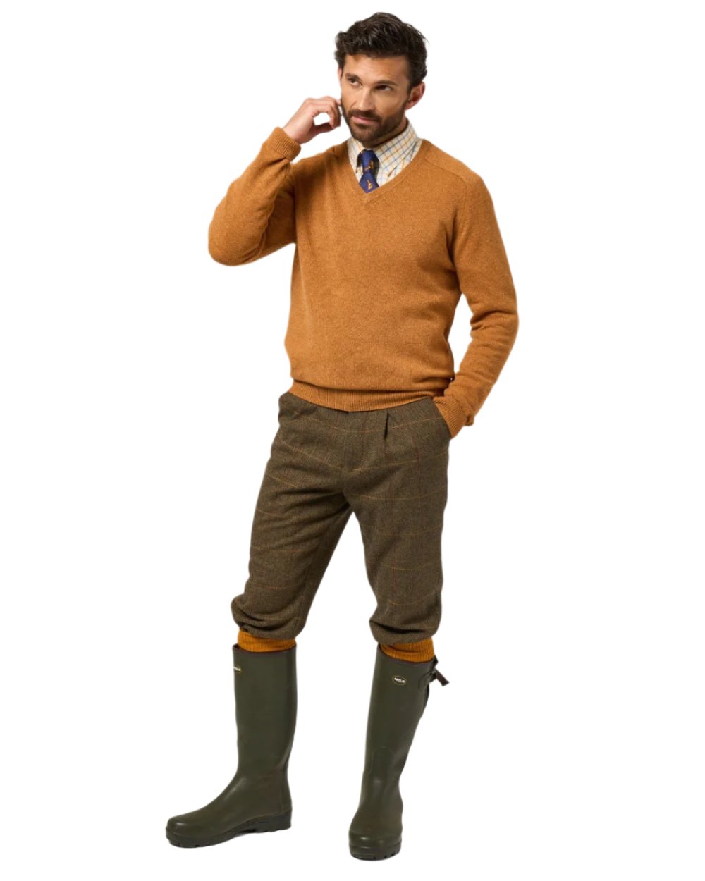 Teak coloured Alan Paine Combrook Breeks on white background