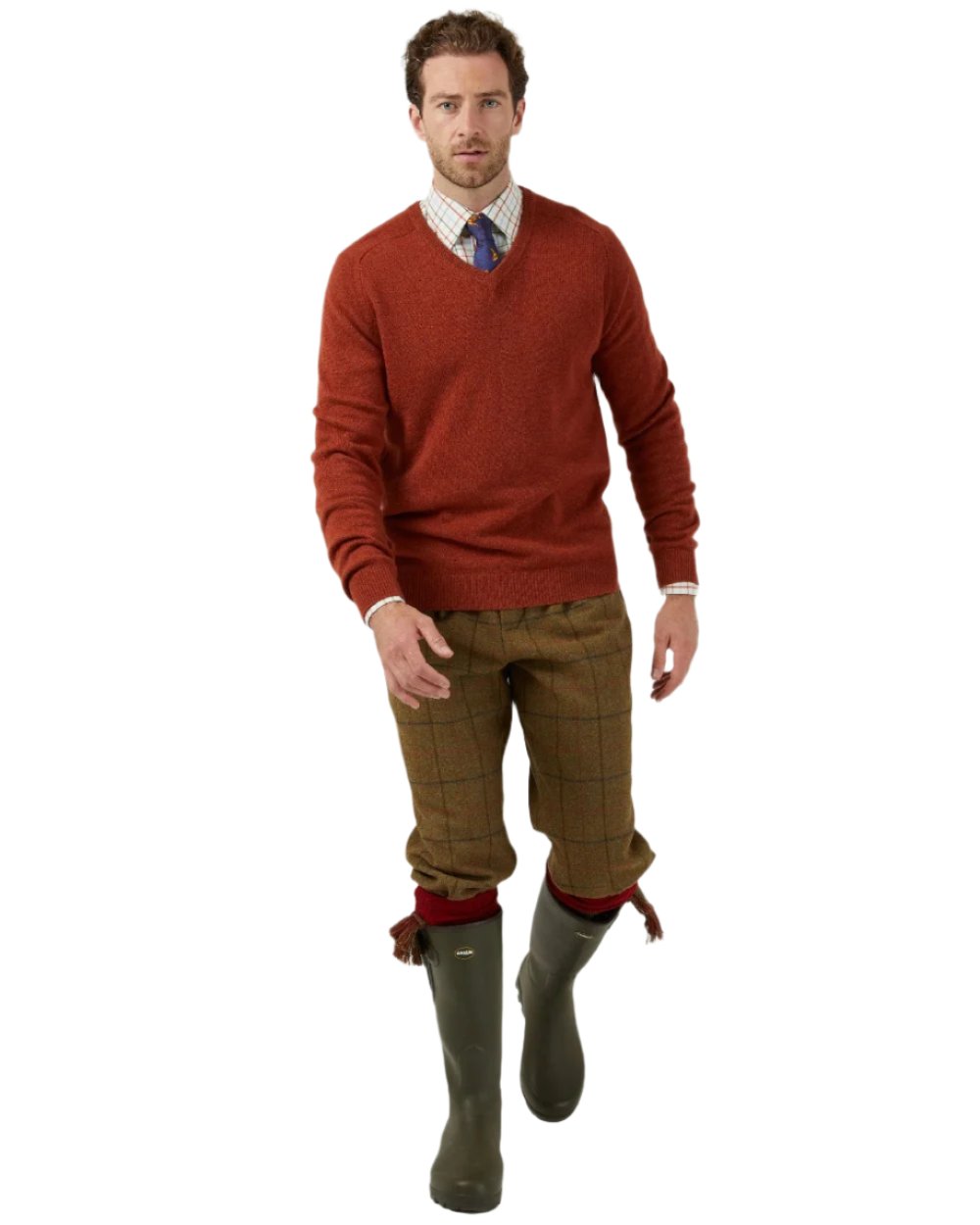 Thyme coloured Alan Paine Combrook Breeks on white background