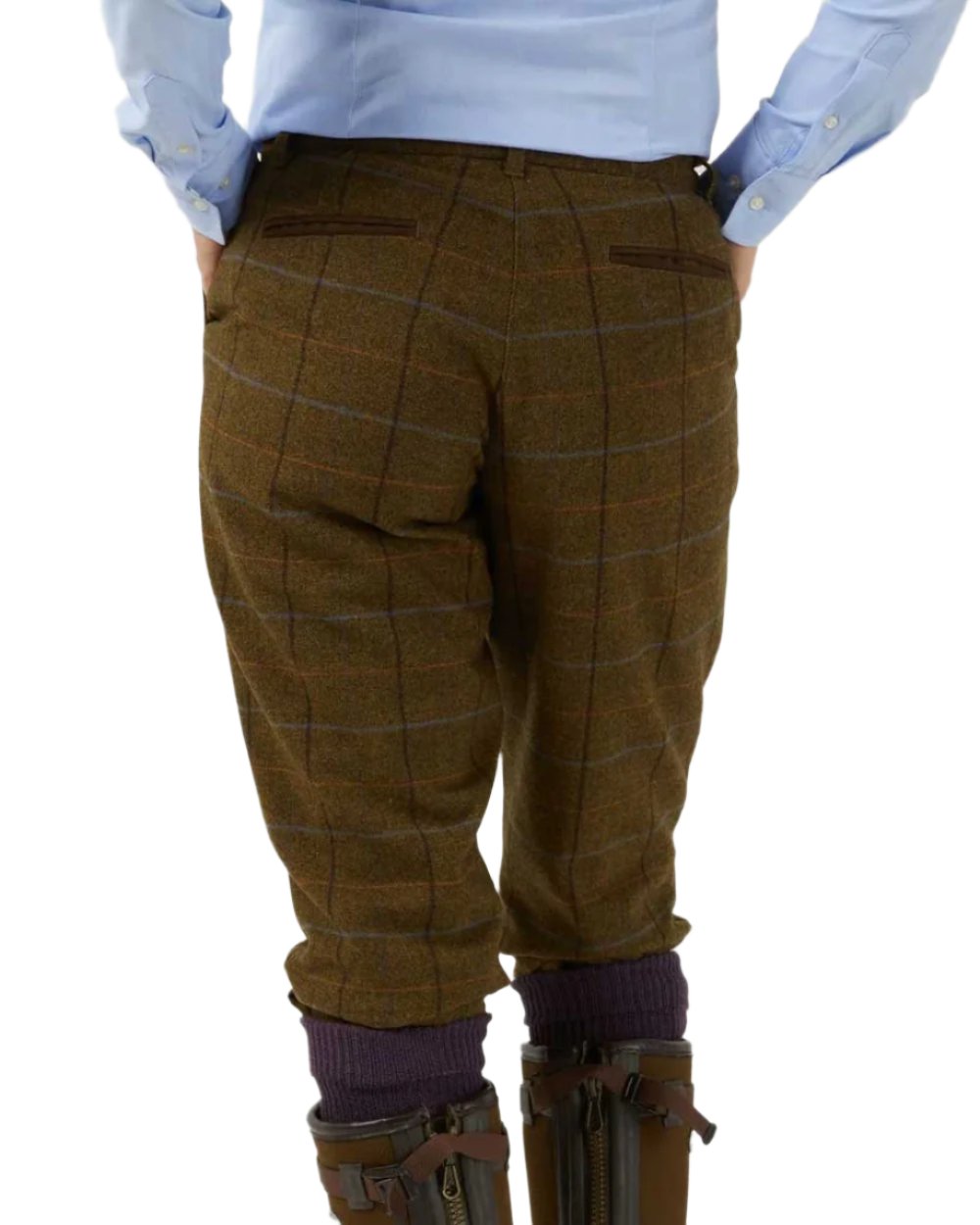 Hazel coloured Alan Paine Combrook Ladies Tweed Breeks on white background