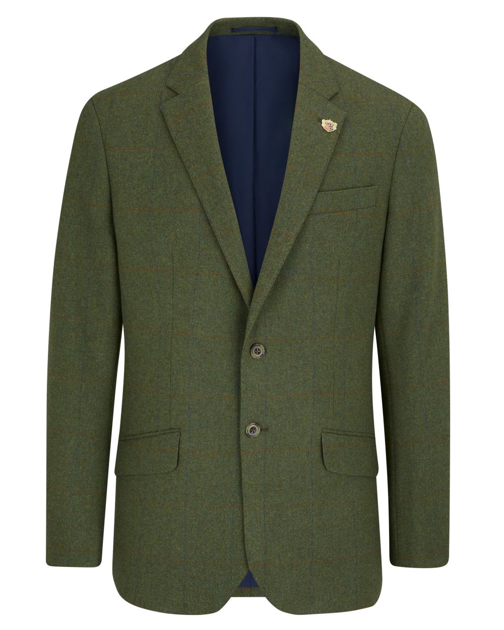 Mariner coloured Alan Paine Combrook Mens Tweed Sports Blazer on white background