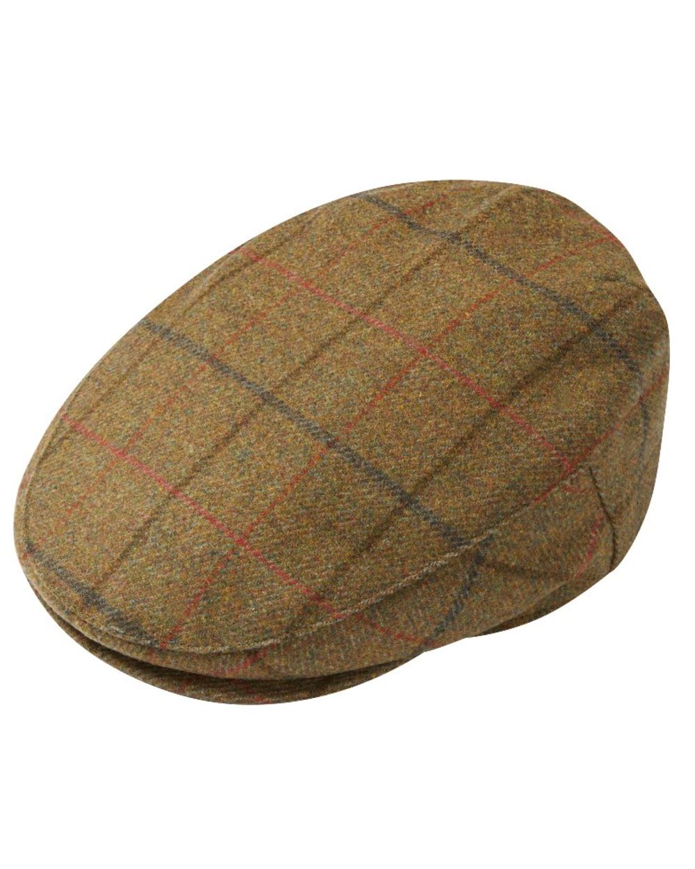 Thyme coloured Alan Paine Combrook Tweed Cap on white background