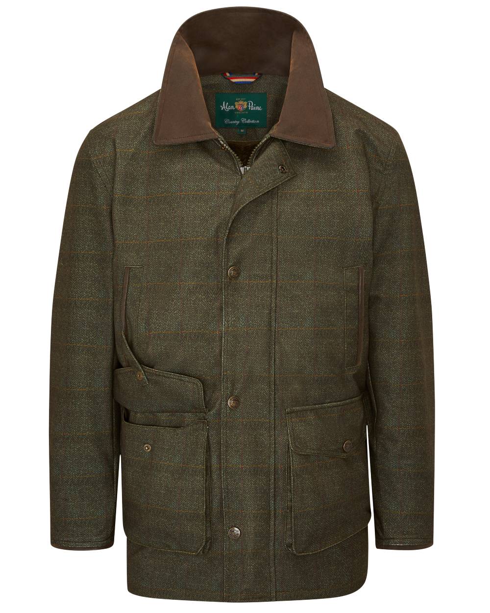 Elon coloured Alan Paine Didsmere Mens Technical Tweed Coat on white background