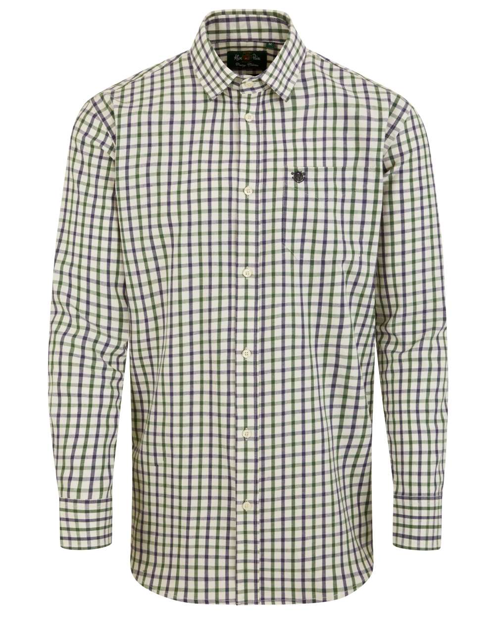 Blue Green coloured Alan Paine Ilkley Shirt on white background