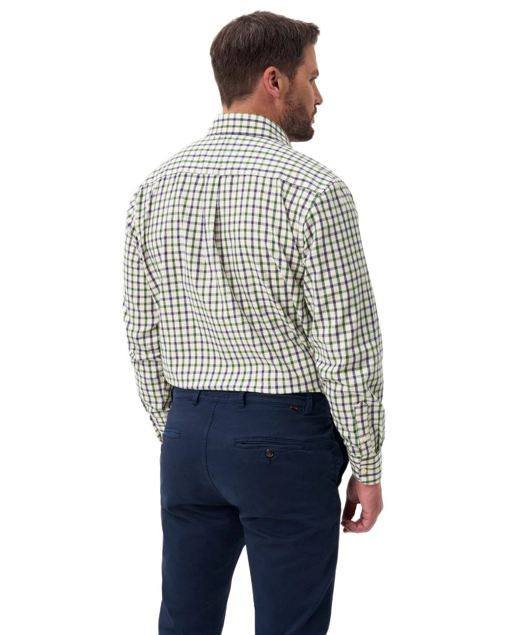 Blue Green coloured Alan Paine Ilkley Shirt on white background