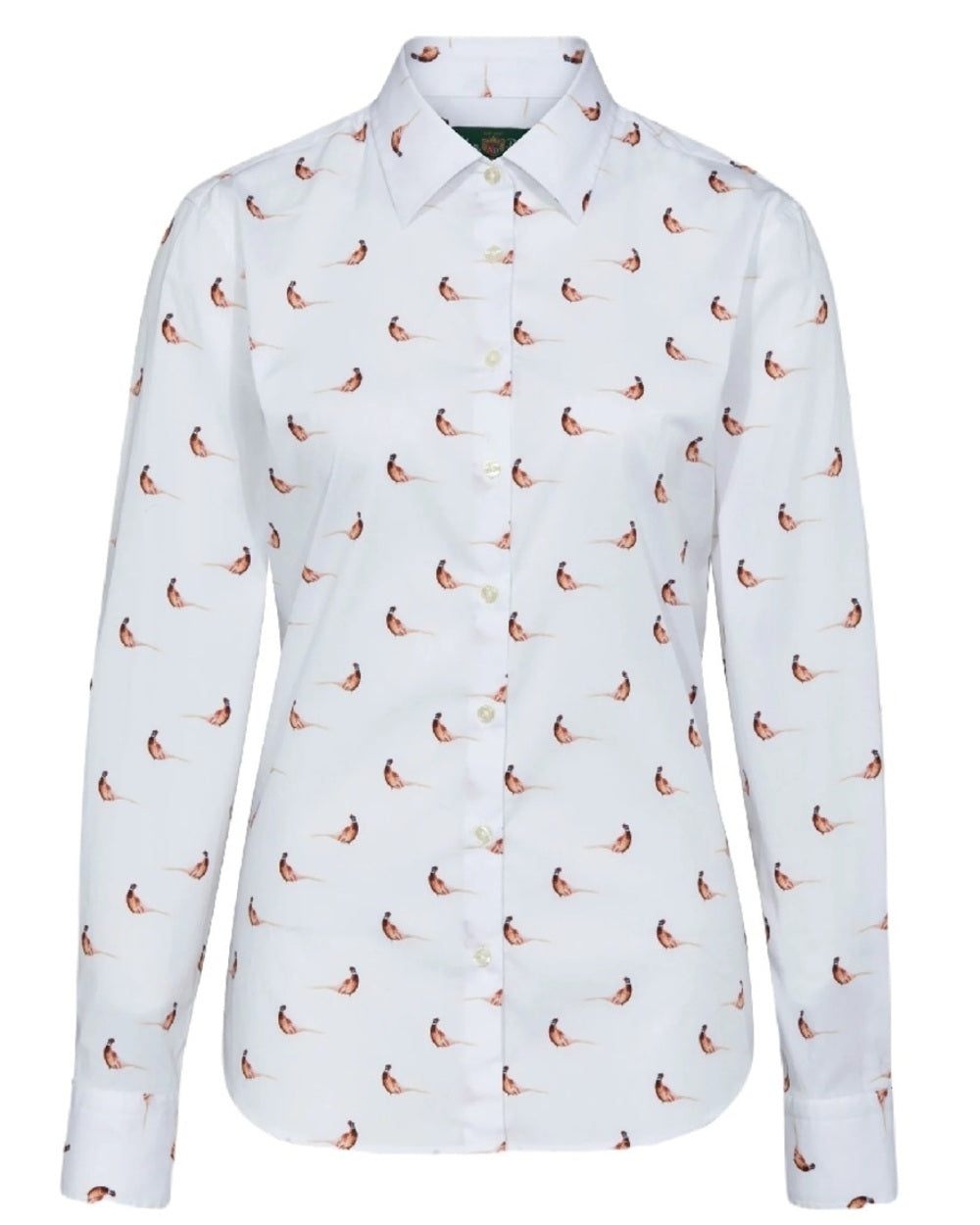 Pheasant coloured Alan Paine Ladies Lawen Printed Shirt on white background