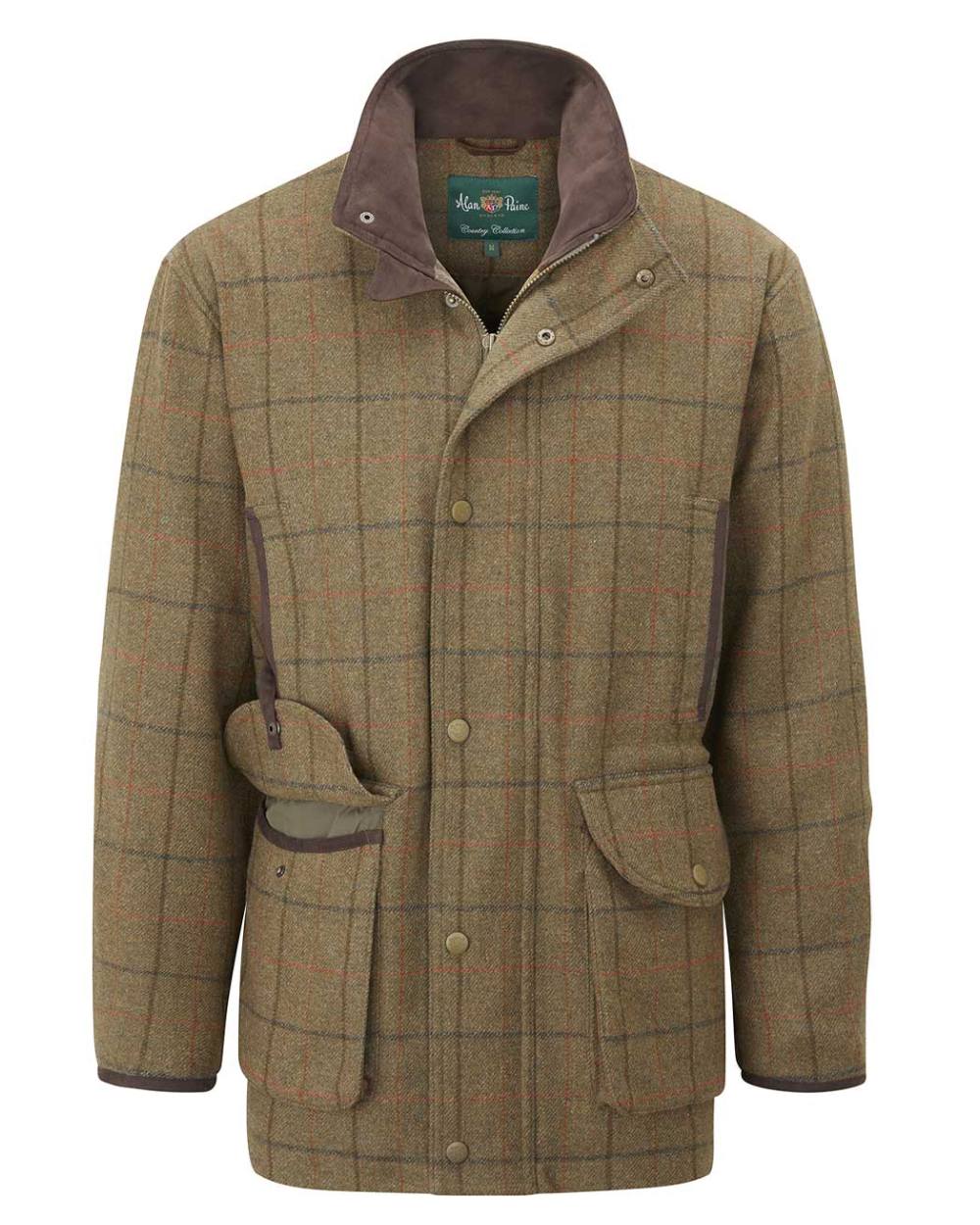 Thyme coloured Alan Paine Mens Combrook Field Coat on white background