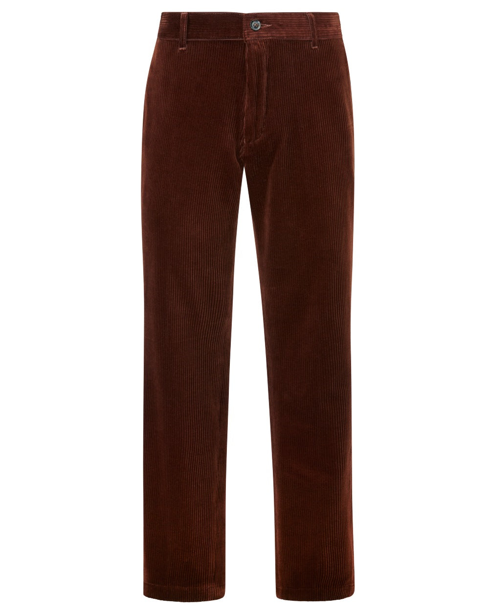 Brown coloured Alan Paine Mens Cord Trousers on white background