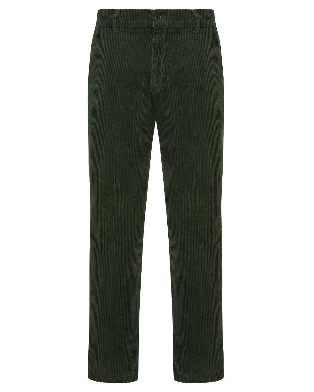 Olive Coloured Alan Paine Mens Corduroy Trousers On white Background